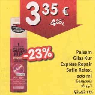 Allahindlus - Palsam Gliss Kur Express Repair Satin Relax