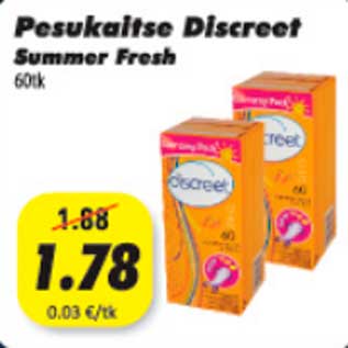 Allahindlus - Pesukaitse Discreet Summer Fresh 60tk