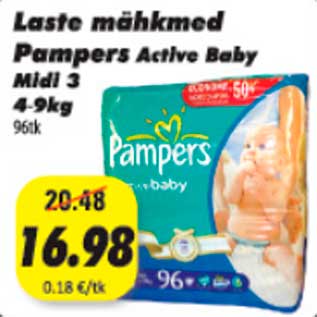 Allahindlus - Laste mähkmed Pampers Active Baby Mide 3 4-9kg 96tk