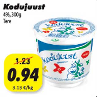 Allahindlus - Kodujuust 4%, 300g Tere