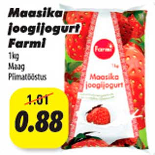 Allahindlus - Maasika joogijogurt Farmi 1kg