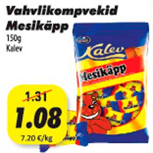 Allahindlus - Vahvlikompvekid Mesikäpp 150g Kalev