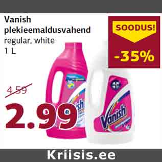 Allahindlus - Vanish plekieemaldusvahend regular, white 1 L