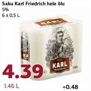 Allahindlus - Saku Karl Friedrich hele õlu 5% 6 x 0,5 L