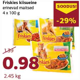 Allahindlus - Friskies kiisueine erinevad maitsed 4 x 100 g