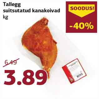 Allahindlus - Tallegg suitsutatud kanakoivad kg