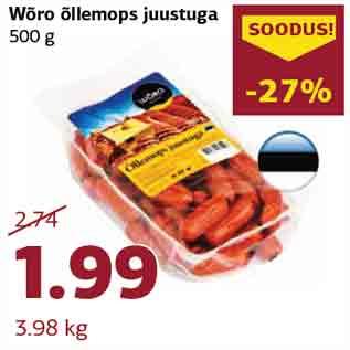 Allahindlus - Wõro õllemops juustuga 500 g