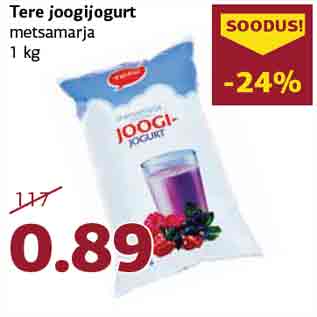 Allahindlus - Tere joogijogurt metsamarja 1 kg