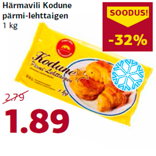 Allahindlus - Härmavili Kodune pärmi-lehttaigen 1 kg