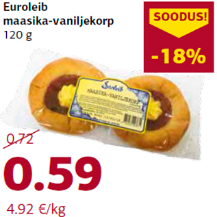 Allahindlus - Euroleib maasika-vaniljekorp 120 g