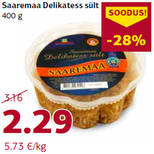 Allahindlus - Saaremaa Delikatess sült 400 g