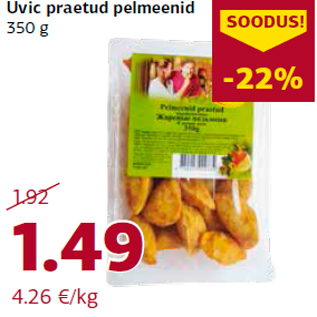 Allahindlus - Uvic praetud pelmeenid 350 g