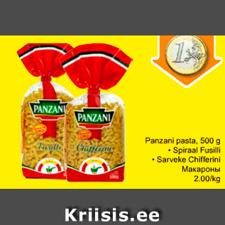 Allahindlus - Panzani pasta, 500 g