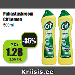 Allahindlus - Puhastuskreem Cif Lemon 500ml