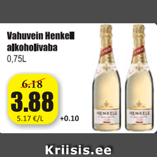 Allahindlus - Vahuvein Henkell alkoholivaba 0,75 l