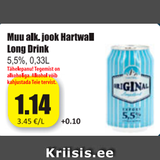 Allahindlus - Muu alk. jook Harwall Long Drink