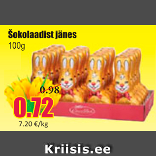 Allahindlus - Šokolaadist jänes 100 g