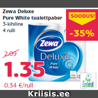 Allahindlus - Zewa Deluxe Pure White tualettpaber