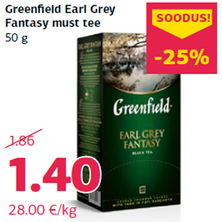 Allahindlus - Greenfield Earl Grey Fantasy must tee 50 g