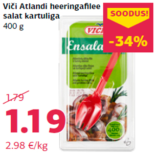 Allahindlus - Viči Atlandi heeringafilee salat kartuliga 400 g