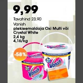 Allahindlus - Vanish plekieemaldaja Oxi Multi või Crystal White 2,4kg