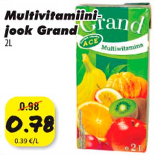 Allahindlus - Multivitamiinijook Grand 2l