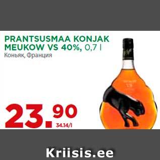 Allahindlus - PRANTSUSMAA KONJAK MEUKOW VS 40%, 0,7 l