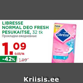 Allahindlus - LIBRESSE NORMAL DEO FRESH PESUKAITSE, 32 tk