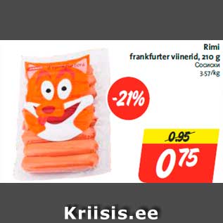 Allahindlus - Rimi frankfurter viinerid, 210 g