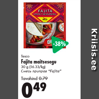 Allahindlus - Tesco Fajita maitsesegu 30 g