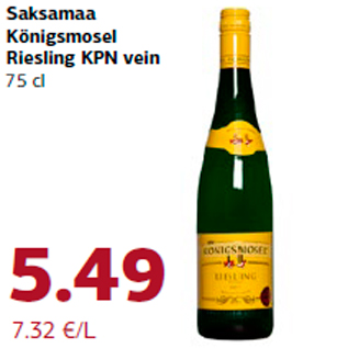 Allahindlus - Saksamaa Königsmosel Riesling KPN vein 75 cl