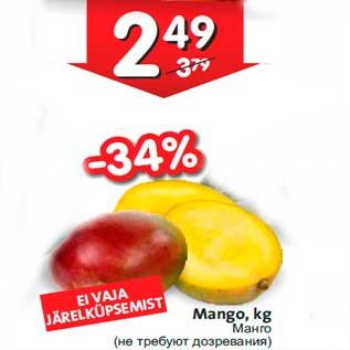 Allahindlus - Mango, kg (EI VAJA JÄRELKÜPSEMIST)