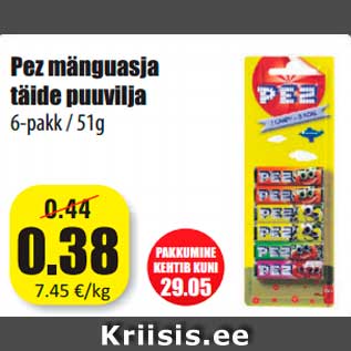 Allahindlus - Pez mänguasja täide puuvilja