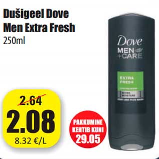 Allahindlus - Dušigeel Dove Men Extra Fresh 250ml