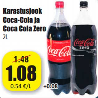 Allahindlus - Karastusjook Coca-Cola ja Coca Cola Zero 2L