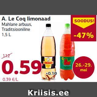 Allahindlus - A. Le Coq limonaad