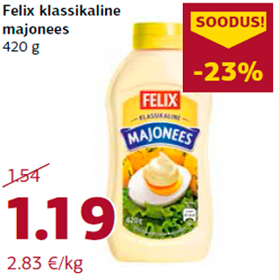 Allahindlus - Felix klassikaline majonees 420 g