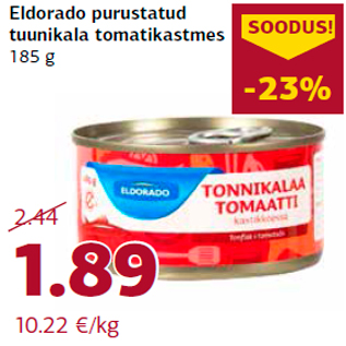 Allahindlus - Eldorado purustatud tuunikala tomatikastmes 185 g