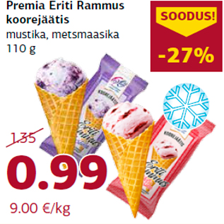 Allahindlus - Premia Eriti Rammus koorejäätis