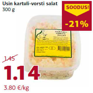 Allahindlus - Usin kartuli-vorsti salat 300 g