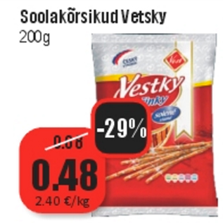 Allahindlus - Soolakõrsikud Vetsky 200 g