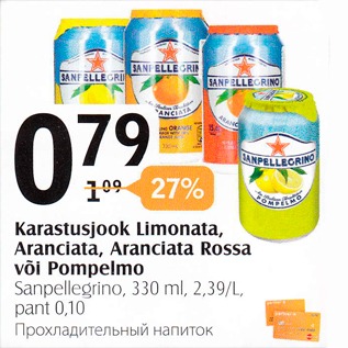 Allahindlus - Karastusjook Limonata Aranciata, Aranciata Rossa või Pompelmo