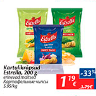 Allahindlus - Kartulikrõpsud Estrella, 200 g