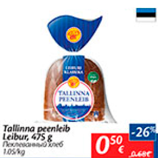 Allahindlus - Tallinna peenleib Leibur, 475 g