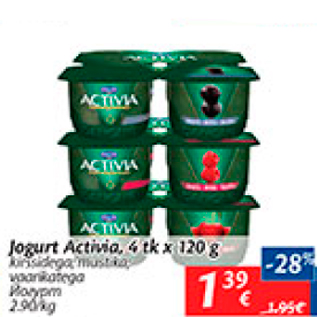 Allahindlus - Jogurt Activia, 4 tk x 120 g