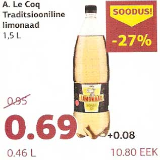 Allahindlus - A.Le Coq Traditsioonila limonaad