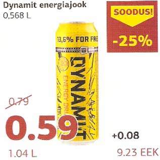 Allahindlus - Dynamit energiajook