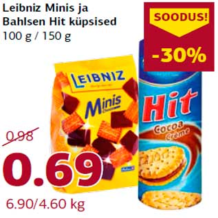 Allahindlus - Leibniz Minis ja Bahlsen Hit küpsised