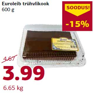 Allahindlus - Euroleib trühvlikook 600 g