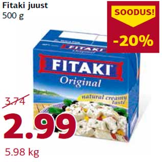 Allahindlus - Fitaki juust 500 g